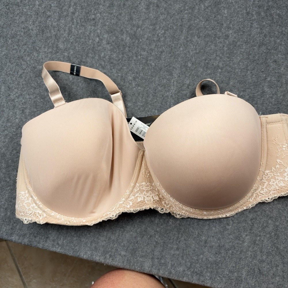 Torrid Bra 44d Padded Lace Underwire Convertible 5 Ways Strapless Possible